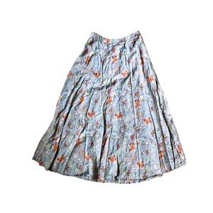 Natural Life Floral Maxi Skirt Blue Orange Green size S